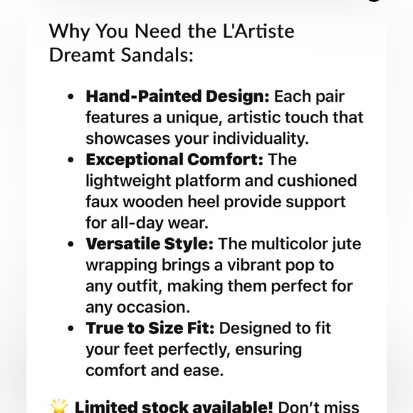 NEW L’Artiste Handpainted Leather Dreamt Sandals Size EU 38, US 7.5-8 - Picture 10 of 11